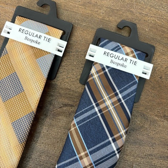 NWT Bespoke Mens Tie PAIR OF 2 Workwear Business Formal - Picture 2 of 9